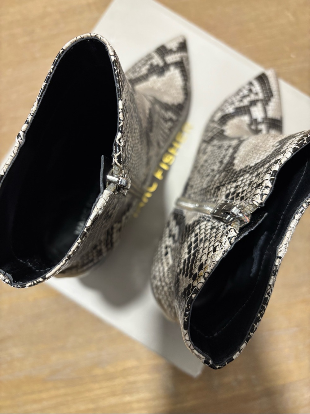 Marc Fisher Snake-Print Ankle Boots - Picture 4 of 7
